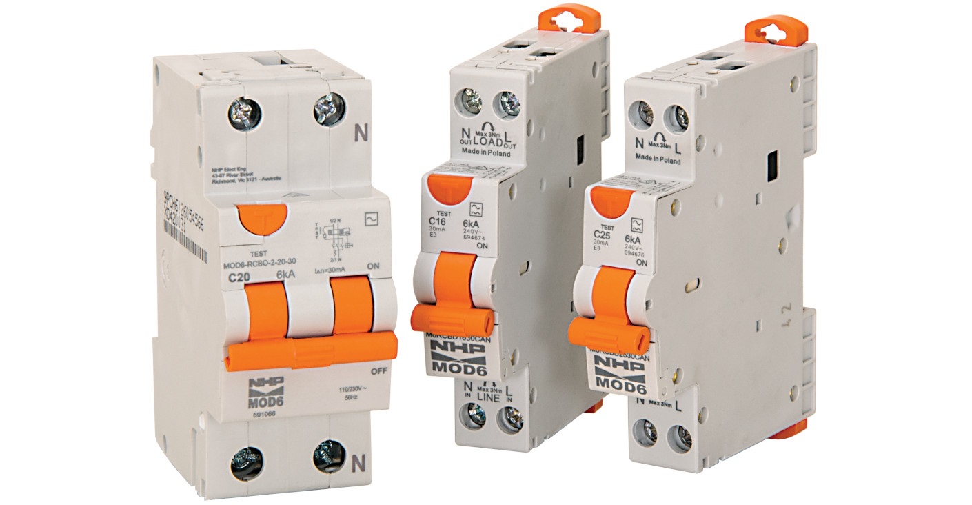 Lighten the load with NHPs range of MOD6 RCBOs hero