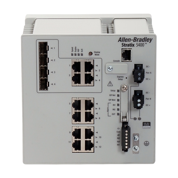 AB Stratix 5400 Managed Switch 12 Ports, 8 x 100MB Copper, 4 x 1GB