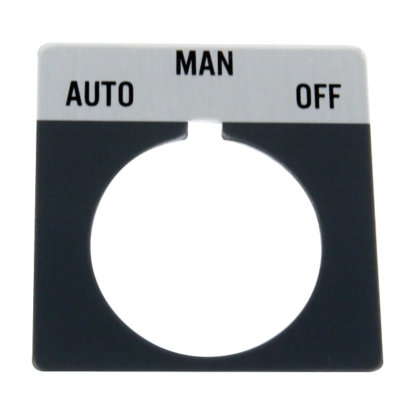 Allen-Bradley 800T Legend Plate 46 x 47mm Grey OFF MAN ON for 30.5mm ...