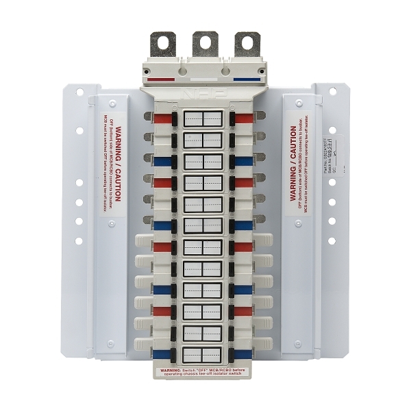 NHP POWERMAX GB Isolation Busbar Chassis DINT 250A 24 Way 3Pole Top Feed