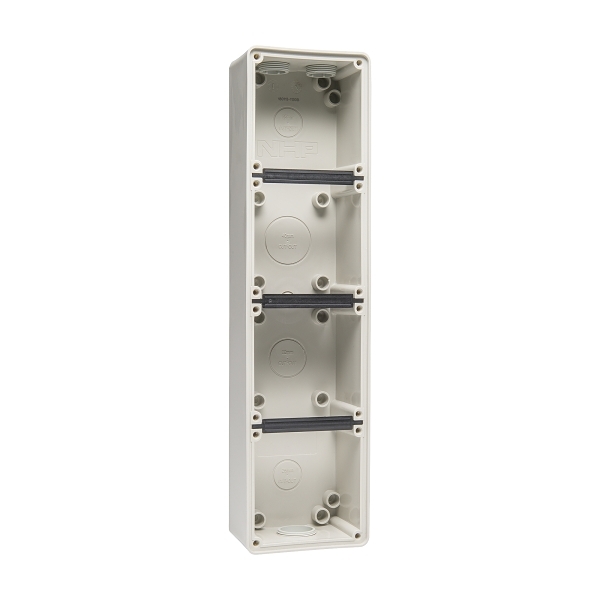 NHP ISO Back Box/Base, 4 Gang (1 x 4) Inline 63mm depth, Grey