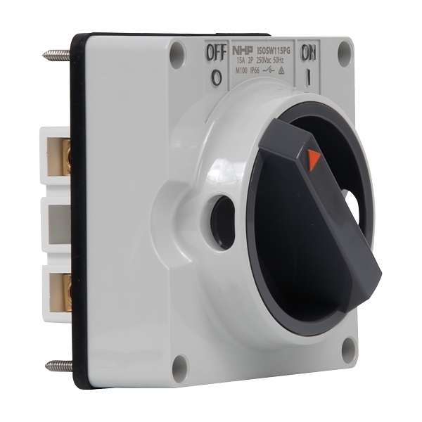 ISOSW115PGLB Switch 2P 15A 250V AC Grey
