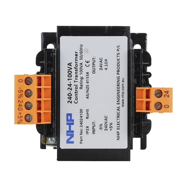 NHP Control Transformer 240V AC to 24V AC 100VA NHP Control Transformer 240V AC to 24V AC 100VA