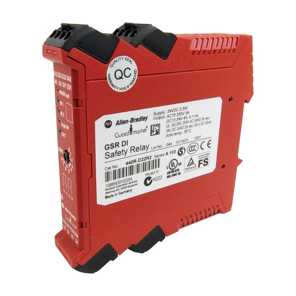 AB 440R GSR DI Safety Relay Dual Input 24VDC 1NC/2NC/OSSDIN 2NOSFTYOUT 1SSAUX