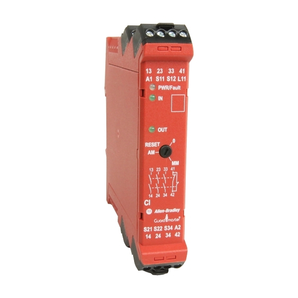 AB 440R GSR CI Safety Relay Single Input 24V DC 2NC OSSD 3NO 1 Solid State Auxiliary Output
