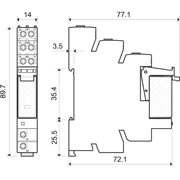 Finder 38 Series Relay Interface Modules Relay 8A 2 Changeover 24V DC Sensitive Coil