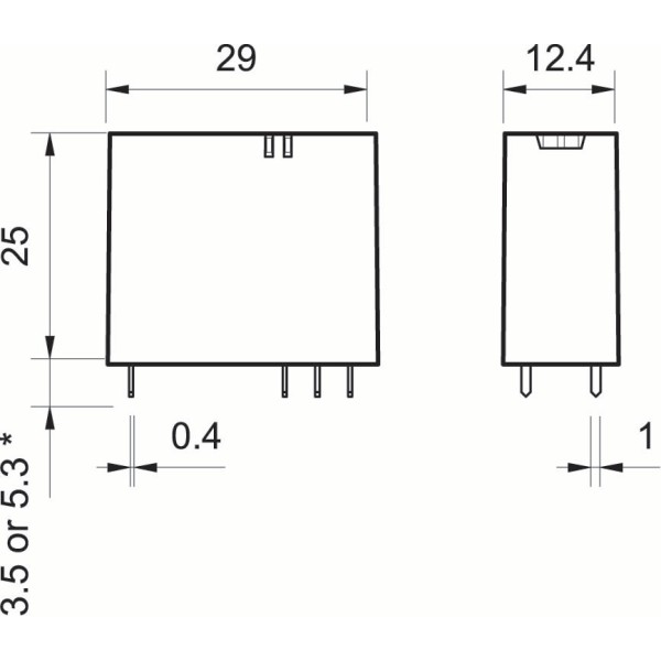 Finder 40 Series Miniature Printed Circuit Board Relay 8A 2 Changeover