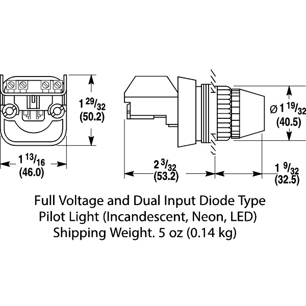 AllenBradley 800H Pilot Light 30.5mm Complete Plastic FS No Test
