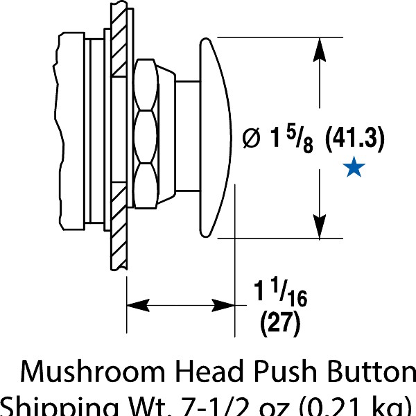 Allen-Bradley 800T/H Pushbutton 30.5mm Mushroom Head 2 Position Push ...