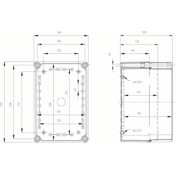 Fibox SOLID Terminal Box ABS IP66 and IP67 H190 x W280 x D180mm Grey