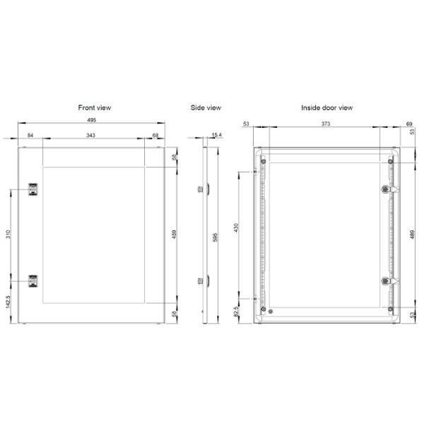 nVent HOFFMAN MAS Glazed Door IP55 Mild Steel RAL 7035 H600 x W500mm