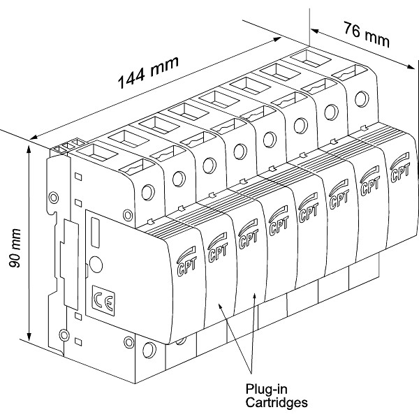 Cirprotec PSC Surge Protection Device Type 1 and 2 3 Ph LL, LN, NPE