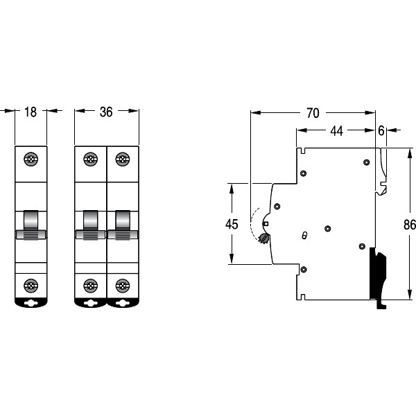 MCB 3 Poles Neutral X 16 A | SCHNEIDER A9K24716 - View #11