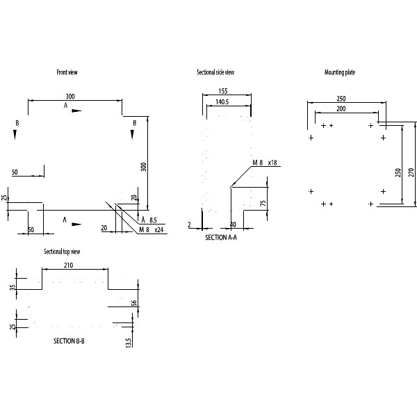 nVent HOFFMAN MAS Enclosure Wall Mount Mild Steel IP66 H300 x W300 x