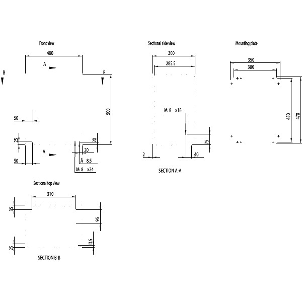 nVent HOFFMAN MAS Enclosure Wall Mount Mild Steel IP66 H500 x W500 x