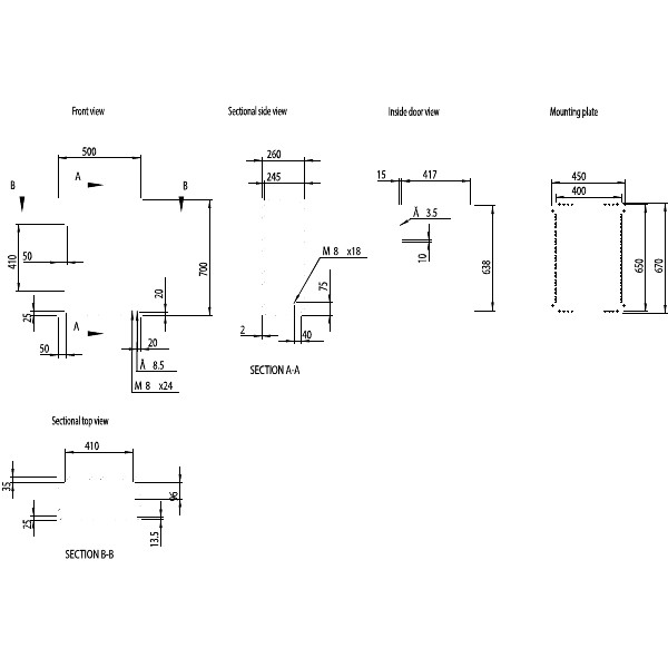 nVent HOFFMAN MAS Enclosure Wall Mount Mild Steel IP66 H800 x W400 x