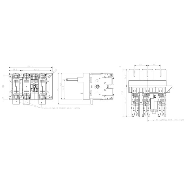 CUBIC Modular Plug In Fuse Switch PSF DN 3Pole 160A External Handle Kit