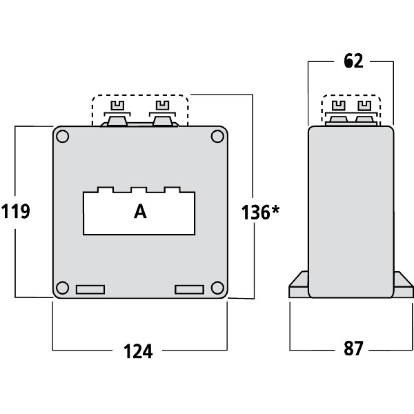 IME TAS80 Solid Core Current Transformer Horizontal 1200A/5A 82 x 32mm