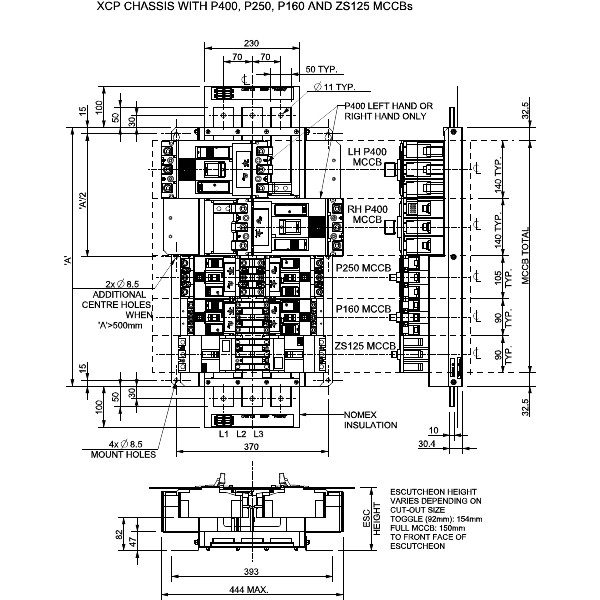 NHP Terasaki TemBreak PRO TemWay XCP Chassis 1000A 3Phase 36 Way P2