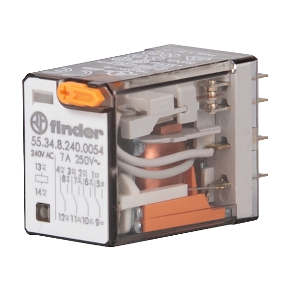 Finder 55 Series Miniature General Purpose Relay 7A 4CO 240V AC