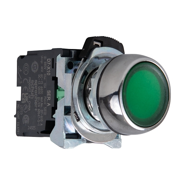 Sprecher and Schuh D7 Pushbutton 22.5 mm Complete Metal MOM Flush