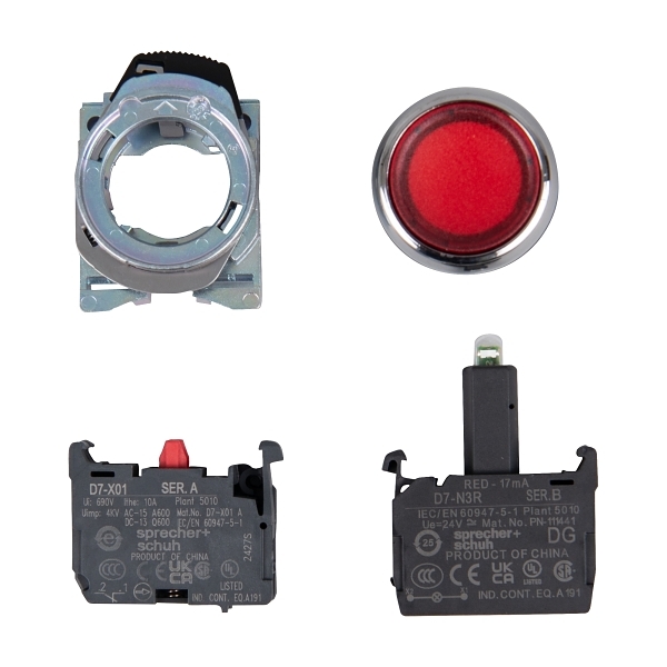 Sprecher and Schuh D7 Pushbutton 22.5 mm Complete Metal MOM