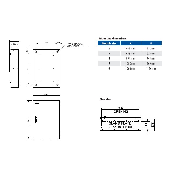 NHP MOD6+ Prime Panelboard Accessory Module DIN 48W 432mm Light Grey