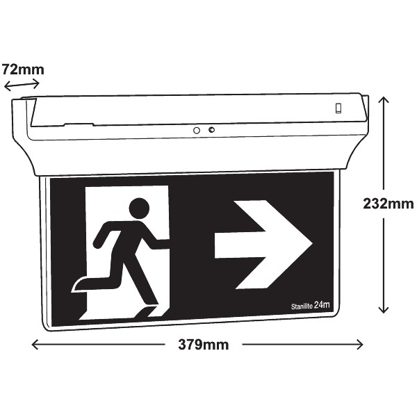 Stanilite Nexus LX Signature Exit Lighting LED Edgelit Quickfit