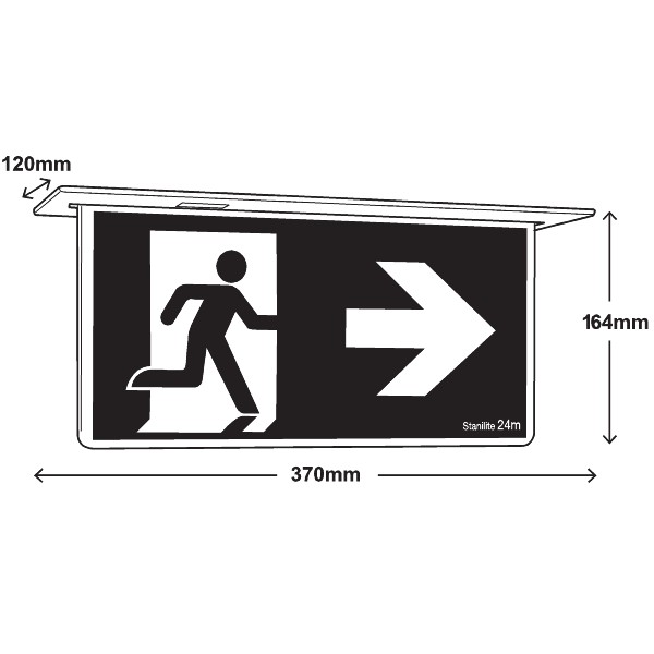 Prolite Led Exit Sign With Diagram Blade LED Surface Exit Sign With