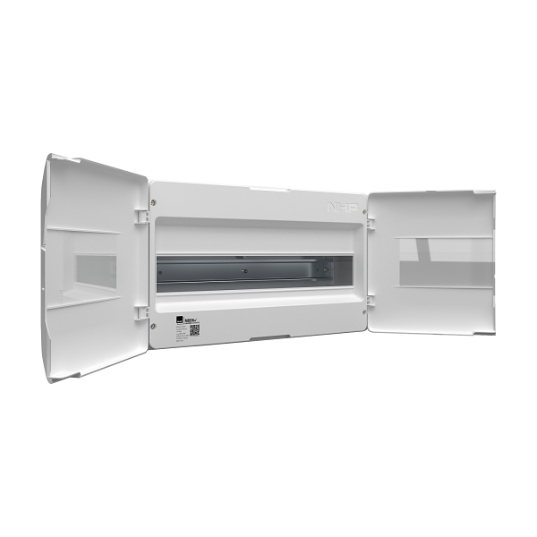 NHP MOD6+ Lightning Loadcentre 18-way, surface door white