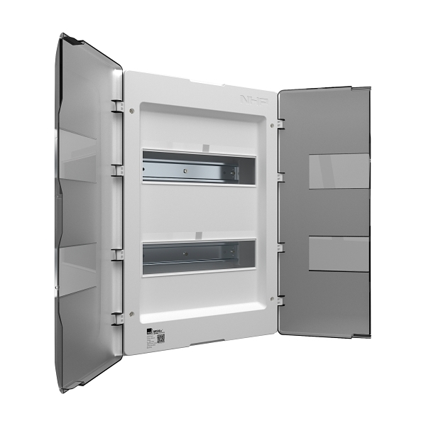 NHP MOD6+ Lightning Loadcentre 24-way, surface door transparent