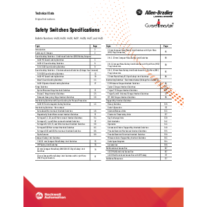 Rockwell Switch TD001 Technical Catalogue