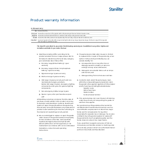 Stanilite Emergency and Exit Light Warranty Information Brochure
