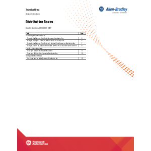 Allen-Bradley 898 Distribution Boxes Technical Catalogue